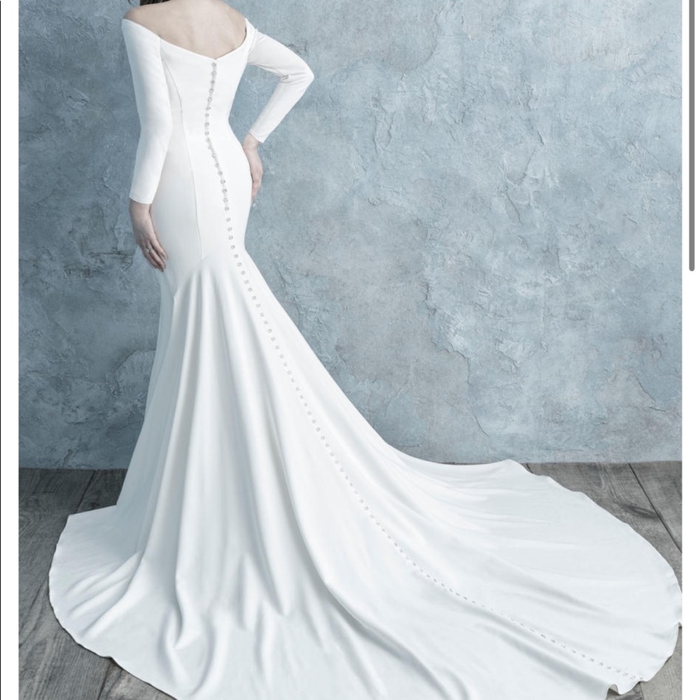 Allure Bridal sleeved crepe gown